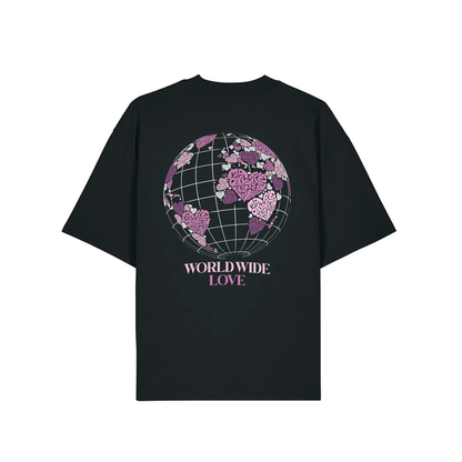 T-Shirt "WORLD WIDE LOVE" + Frontprint | Make Oxytocin Not War