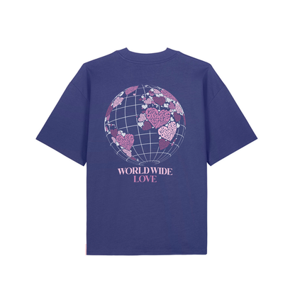 T-Shirt "WORLD WIDE LOVE" + Frontprint | Make Oxytocin Not War