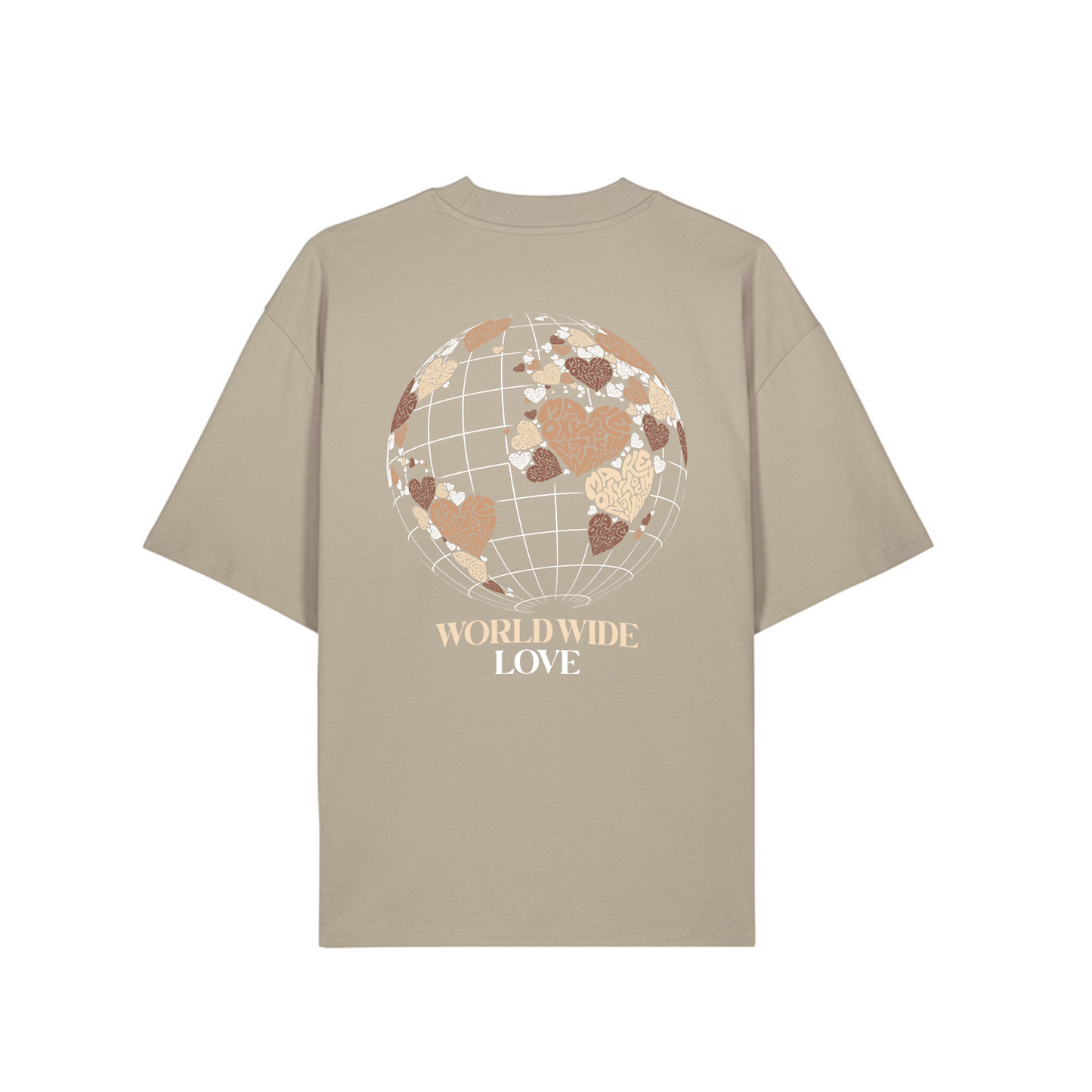 T-Shirt "WORLD WIDE LOVE" + Frontprint | Make Oxytocin Not War