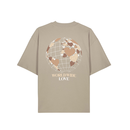 T-Shirt "WORLD WIDE LOVE" + Frontprint | Make Oxytocin Not War