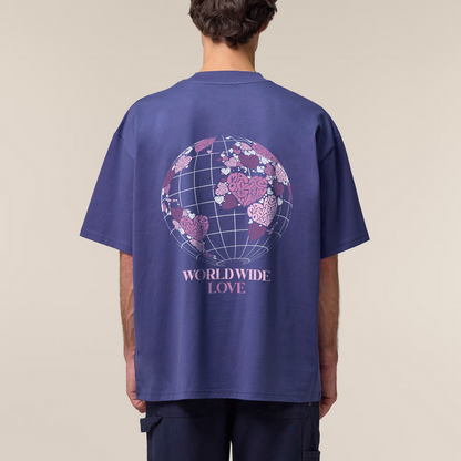 T-Shirt "WORLD WIDE LOVE" + Frontprint | Make Oxytocin Not War